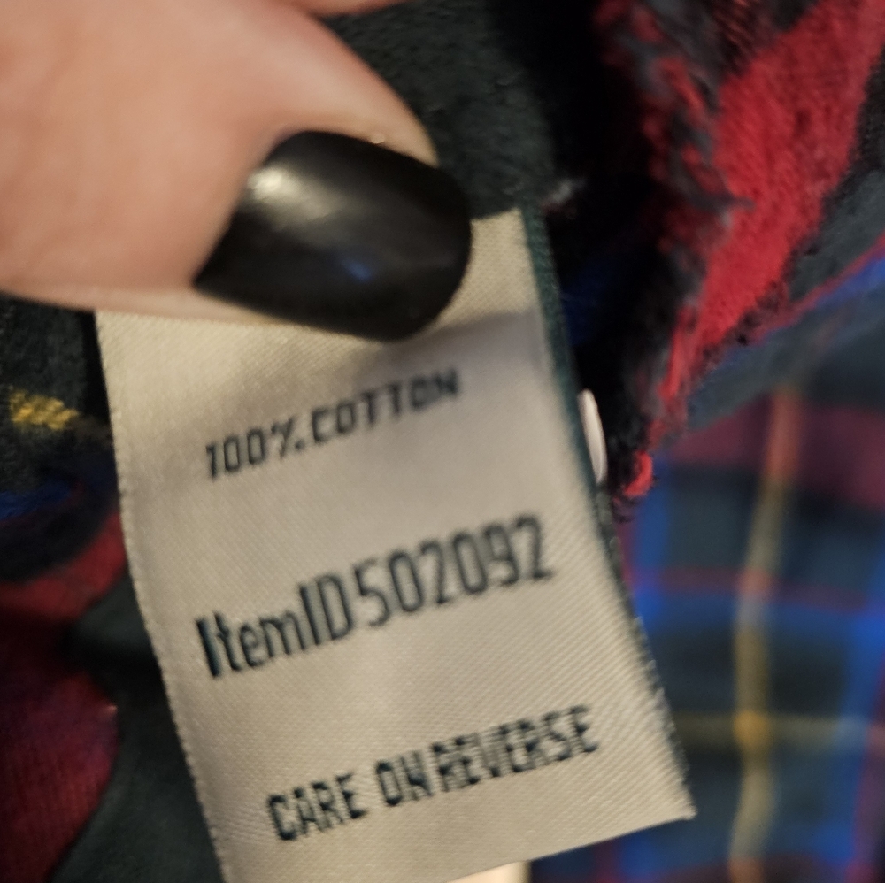 L.L.Bean Flannel Zip Up Hoodie Red Green Blue Plaid Size Medium - Picture 8 of 8